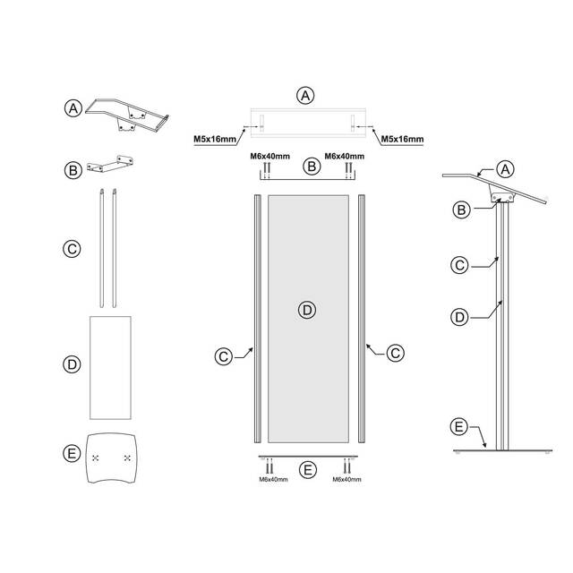 Pupitru ALB pentru conferințe și evenimente, picioare din profil semioval, JJ DISPLAYS