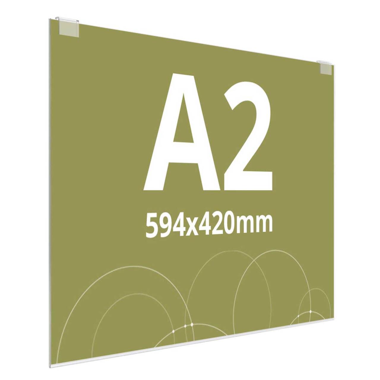 Acrylic Poster Support A2, JJ DISPLAYS, 420 x 594 mm, Landscape