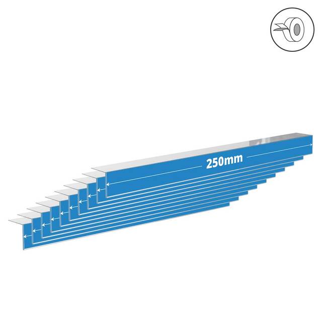 Suport etichete preț, Tip L, bandă dubluadezivă, 40x250mm, 10buc/set. JJ DISPLAYS