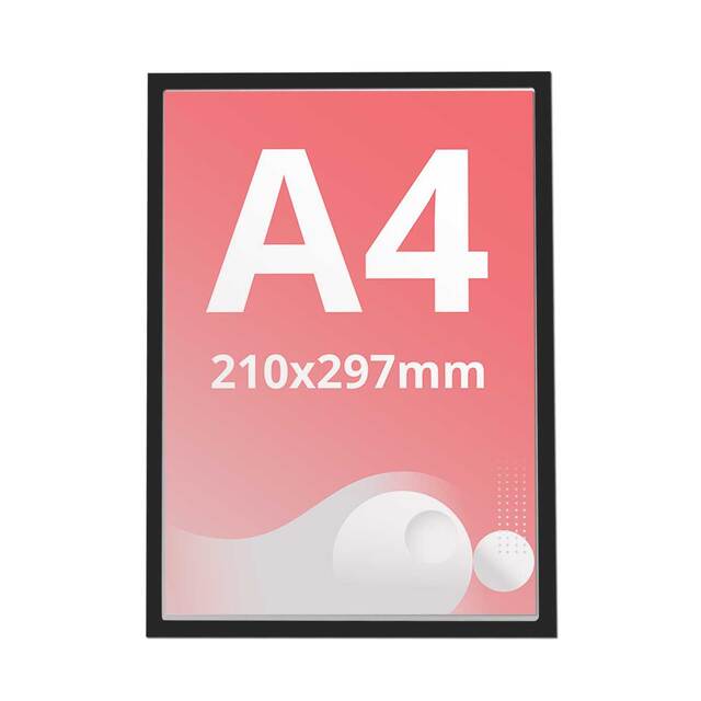  ​ Insert/ Suport magnetic pentru afișe, format A4( 210x297mm), negru, 5buc/set.