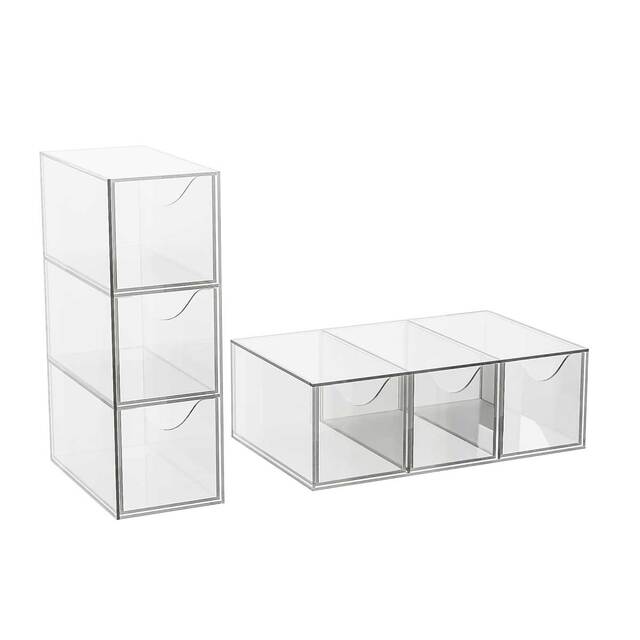 Cutie organizatoare modulară cu 3 sertare, 318(L)x200 (l)x108(h)mm, pentru cafea, ceai etc, JJ DISPLAYS