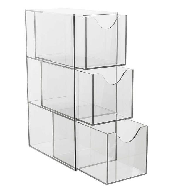 Cutie organizatoare modulară cu 3 sertare, 318(L)x200 (l)x108(h)mm, pentru cafea, ceai etc, JJ DISPLAYS