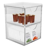 Cutie organizatoare modulară cu 2 sertare, 150x150x210(h)mm, pentru cafea, ceai etc, JJ DISPLAYS