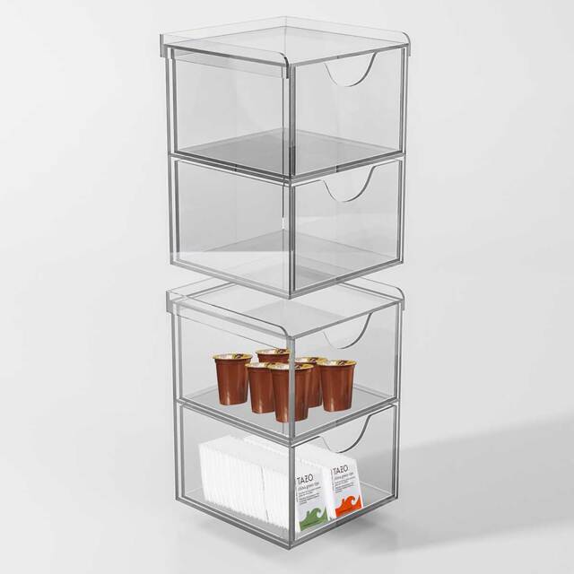 Cutie organizatoare modulară cu 2 sertare, 150x150x210(h)mm, pentru cafea, ceai etc, JJ DISPLAYS