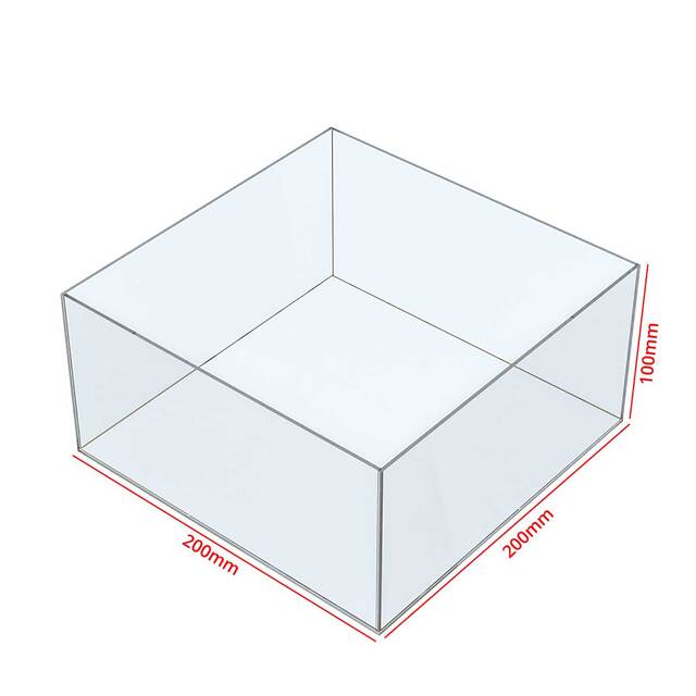 Cutie organizatoare simplă, din plexiglas, format 200 x 200 x 100(h), JJ DISPLAYS