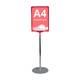 Stand reglabil telescopic (320-620mm), cu rama plastic roșie, format A4 (210x297mm)