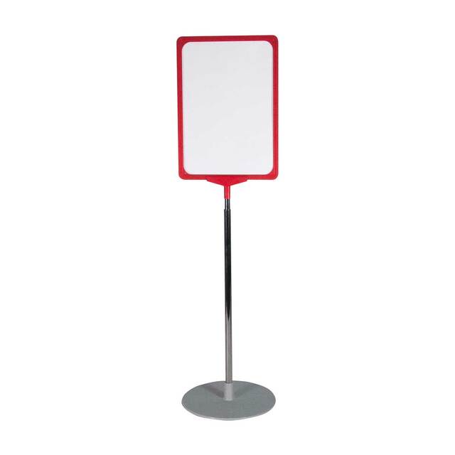 Stand reglabil telescopic (320-620mm), cu rama plastic roșie, format A4 (210x297mm), 2buc/set