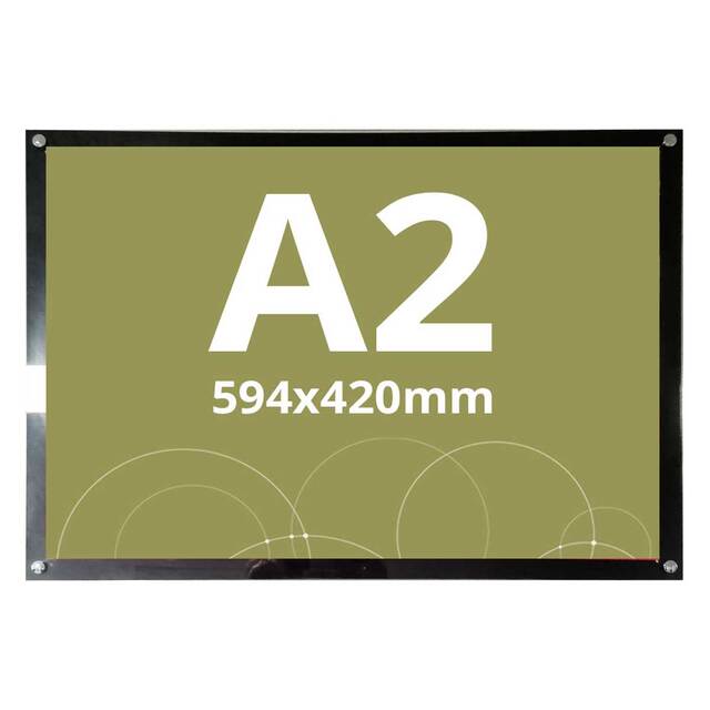 Acrylic Poster Frame A2 (420 x 594 mm), Negru, JJ DISPLAYS