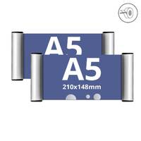 Indicator Ușă, format A5 (148x210 mm), JJ Displays, profil click aluminiu, 2buc/set.