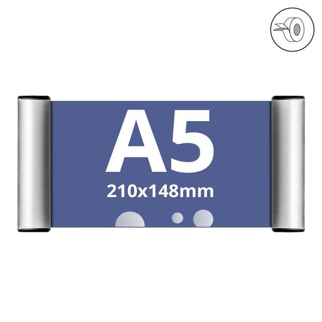 Indicator Ușă, format A5 (148x210 mm), profil click , 2buc/set, JJ DISPLAYS