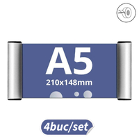 Indicator Ușă, format A5 (148x210 mm), profil click , 4buc/set, JJ DISPLAYS