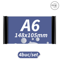 Indicator Ușă, format A6 (105x148mm), cu hanger click negru, 4buc/set, JJ DISPLAYS