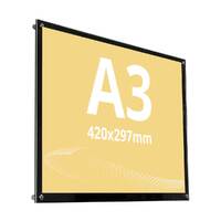 Acrylic Poster Frame A3 (297 x 420 mm), Negru, JJ DISPLAYS