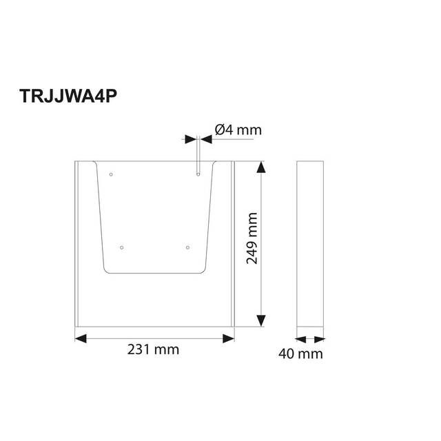 Suport pentru pliante de perete, format A4 (210x297mm), 2buc/set