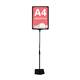 Stand reglabil telescopic (320-620mm), cu rama plastic neagră, format A4 (210x297mm)