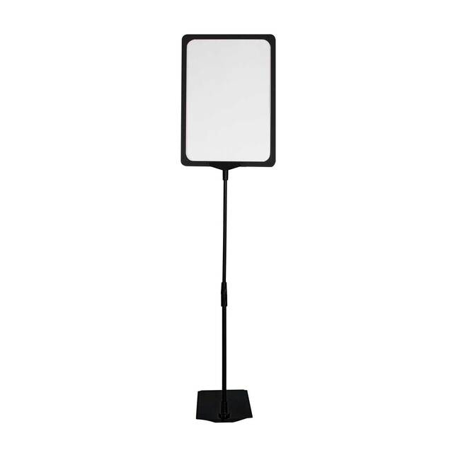 Stand reglabil telescopic (320-620mm), cu rama plastic neagră, format A4 (210x297mm)