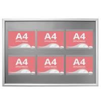 Avizier NANO Display cu ramă click, format 730x1030mm,, landscape cu 6 Nano Display-uri format A4(210 x 297 mm), expunere landscape