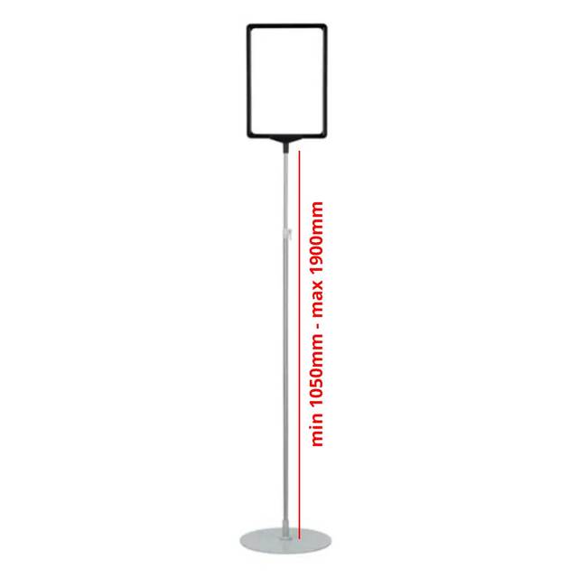  Stand reglabil telescopic (1050-1900 mm), cu rama plastic, A3(297x420mm), Negru