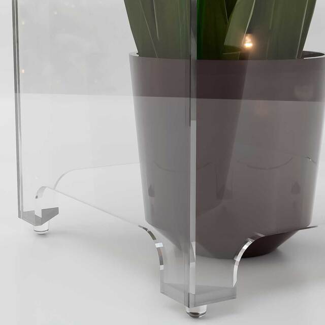 Masă din plexiglas, format desk 440x440mm, pentru expunere aranjamente florale, JJ Displays.