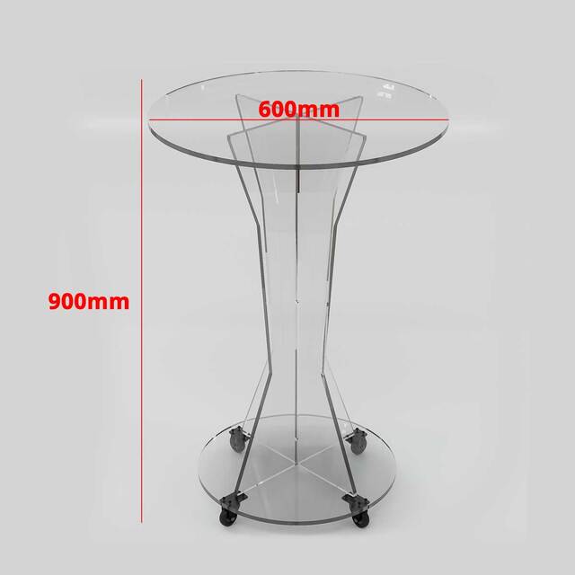 Masă rotundă cu roți, diametru desk 600mm, pentru prezentare tort, JJ DISPLAYS