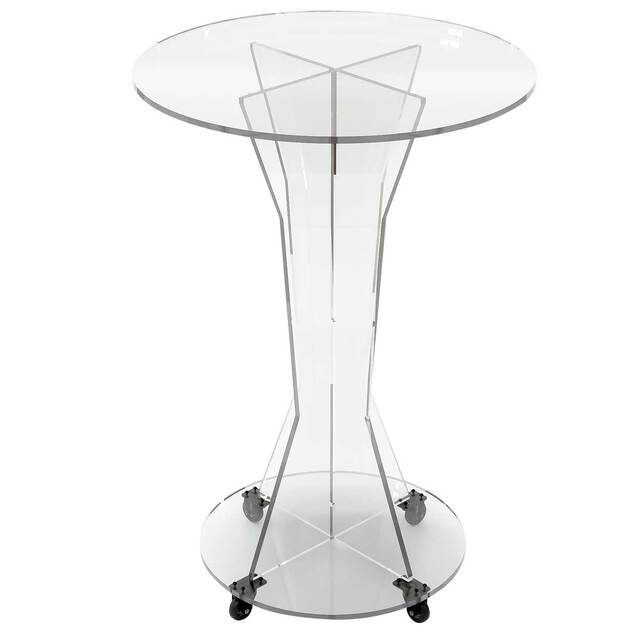 Masă rotundă cu roți, diametru desk 600mm, pentru prezentare tort, JJ DISPLAYS