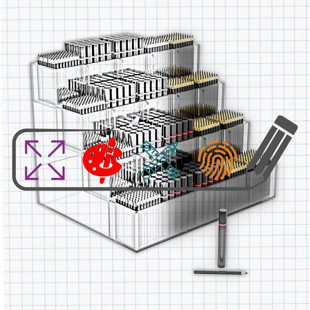 Suport pixuri și accesorii birou, JJ DISPLAYS, dimensiuni la cerere