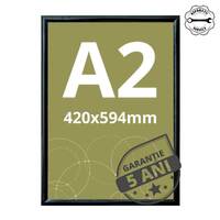 Ramă click din aluminiu, anodizat negru. A2 (420 x 594 mm), JJ DISPLAYS