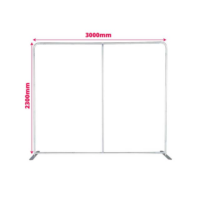 Pop Up , perete click  DREPT  , simpla fata , 3 x 2.3 m, cu personalizare  pe material textil