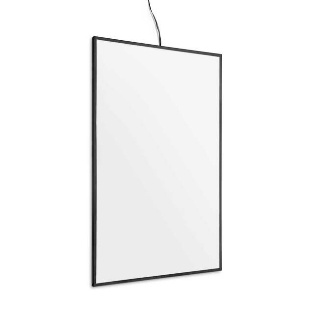 Caseta luminoasa ultra slim SLIDE-IN cu led, pentru interior, simpla fata, neagra, format print A2