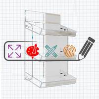 Suport de perete cu rafturi oblice din plexiglas, JJ DISPLAYS, dimensiuni la cerere