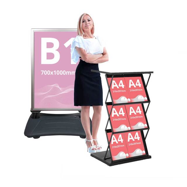 Pachet BASIC, format din panou mobil 700x1000 si stand pliabil cu DESK