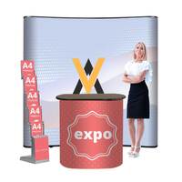 Pachet STANDARD, format din perete magnetic 3x3, desk cu personalizare si un stand de brosuri pliabil