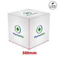 Cub 500 mm din plexiglas iluminat , JJ DISPLAYS, 500LED mm, Landscape