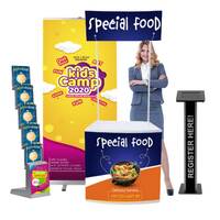 Pachet de produse PREMIUM, format din roll banner, masa sampling, stand de brosuri si stand tableta, personalizare completa