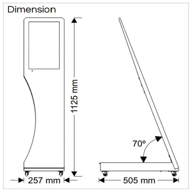 Stand L cu ecran LCD fără funcție tactilă , 15 inch