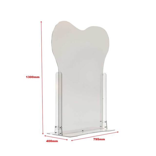 Paravan din plexiglas cu autocolant sablat, pentru cabinete stomatologice, 1000x1300mm , JJ DISPLAYS