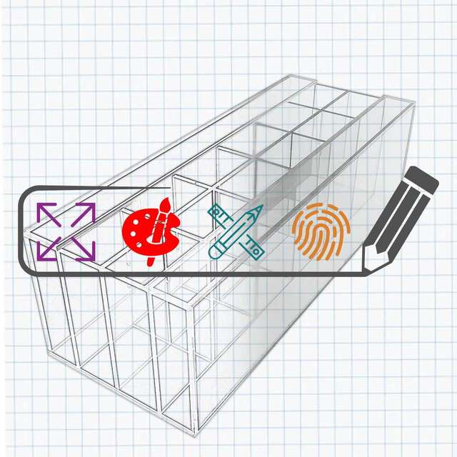 Suport pixuri si accesorii birou, cu 12 de buzunare, JJ DISPLAYS, dimensiuni la cerere