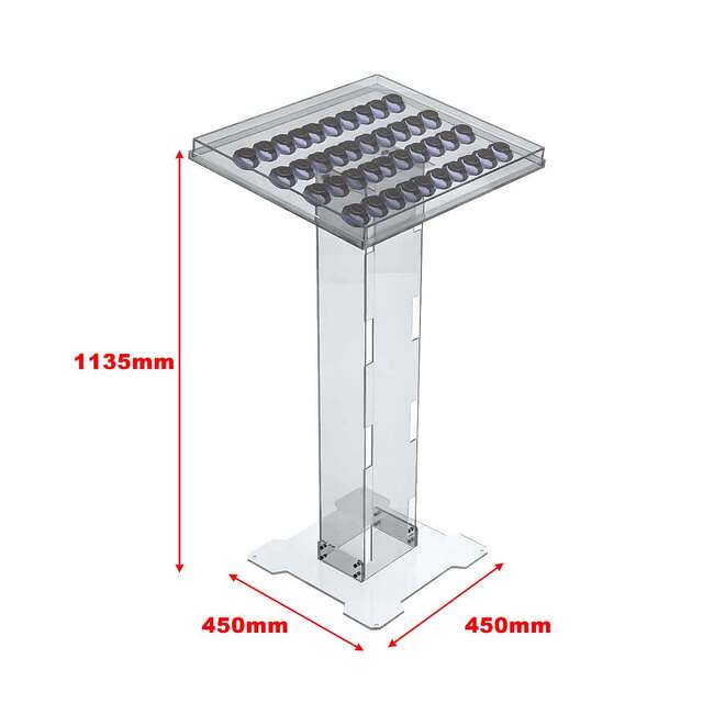 Vitrina cu postament demontabil, din plexiglas , dimensiune vitrina 600x500 mm, JJ DISPLAYS