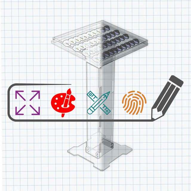 Vitrina cu postament demontabil, din plexiglas , dimensiune vitrina ...x... mm, JJ DISPLAYS