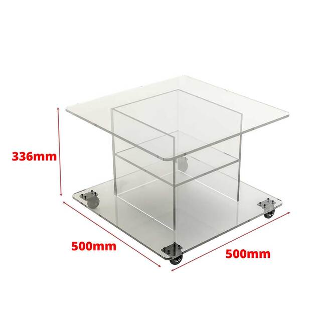 Masuta Cafea din plexiglas incolor de 8 mm, 500 x 500 x 500 mm , JJ DISPLAYS