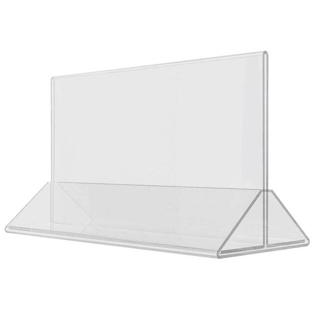 Suport meniu tip T, cu bază triunghiulară culisantă, format 100x210mm, Landscape, 6buc/set, JJ DISPLAYS