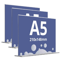 Suport meniu tip T cu bază culisantă A5, JJ DISPLAYS, 148 x 210 mm, Landscape