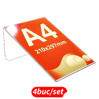  Suport expunere informații produs cu inclinare 60 grade, format A4 (210 x 297mm), Portrait, 4buc/set, JJ DISPLAYS