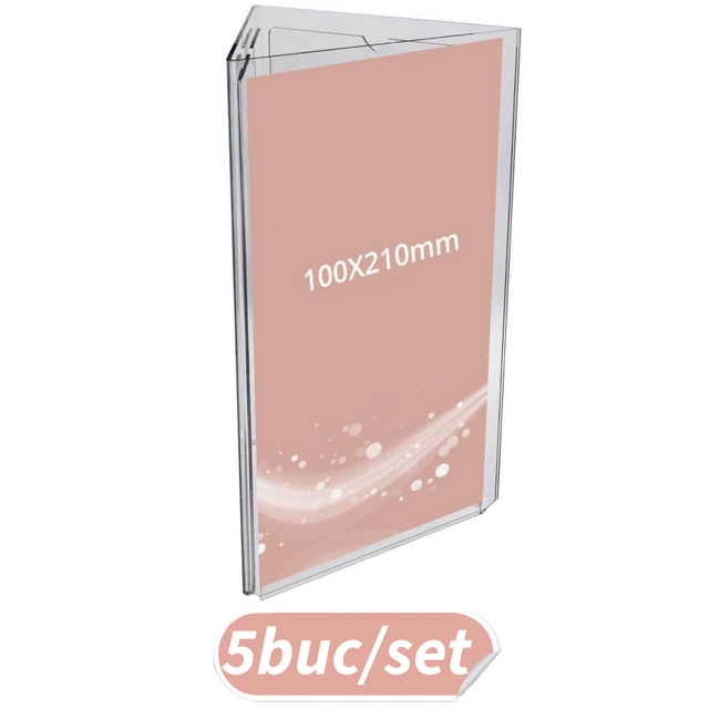 Suport meniu cu trei fețe, format 100x210mm, Portrait, 5buc/set, JJ DISPLAYS