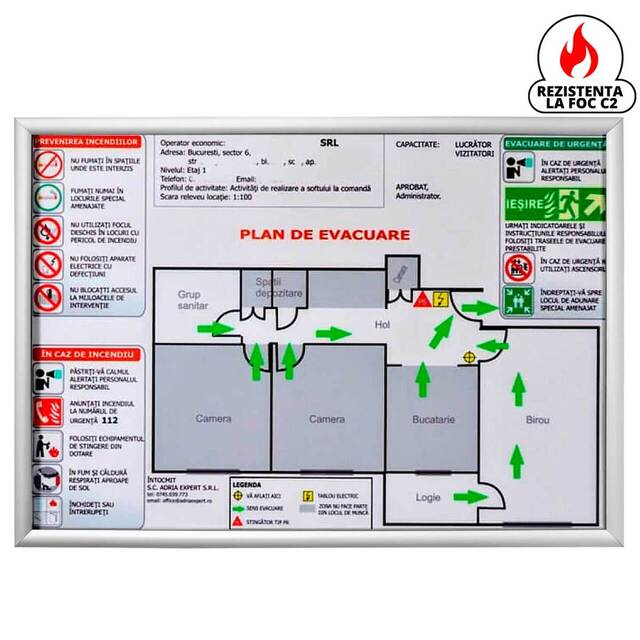 Ramă click FIRE, rezistentă la foc A4(210 x 297 mm), 2buc/set, JJ DISPLAYS