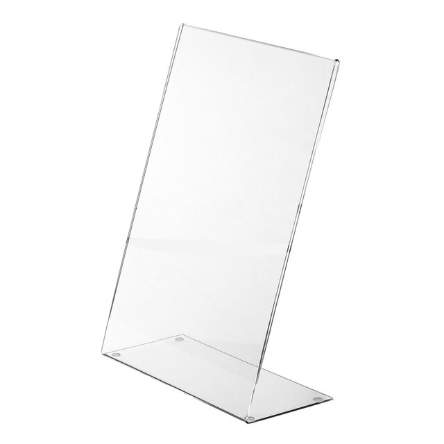 Suport meniu din plexiglas, tip L, format A5 (148x210mm), portrait, 4buc/set, JJ DISPLAYS