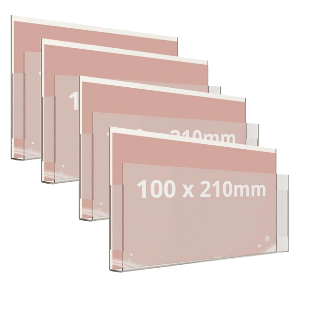 Suport expunere broșuri, expunere perete, format 100x210mm, Landscape, 4buc/set, JJ DISPLAYS