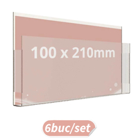 Suport expunere broșuri, expunere perete, format 100x210mm, Landscape, 6buc/set, JJ DISPLAYS