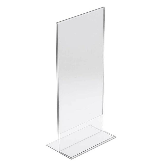 Suport meniu tip T cu bază in formă de S, format 100x210mm, Portrait, 5buc/set, JJ DISPLAYS