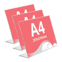 Suport meniu din plexiglas, tip L, format A4 (210x297mm), Landscape, 3buc/set
